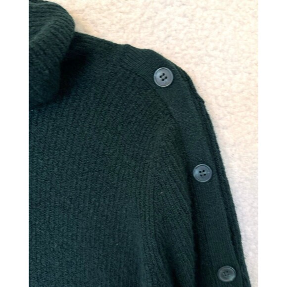 Halogen Women's XS Mock‎ Neck Sweater Green Button Sleeves Oversized - Picture 8 of 16